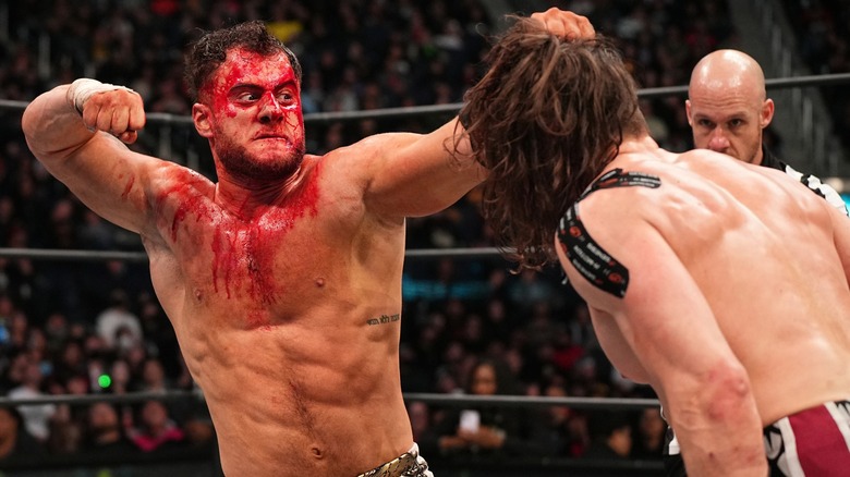 MJF prepares to punch Bryan Danielson