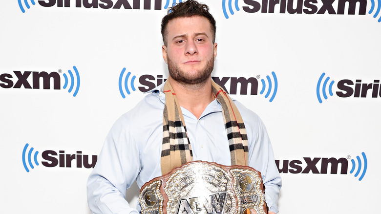 MJF posing with the AEW Title