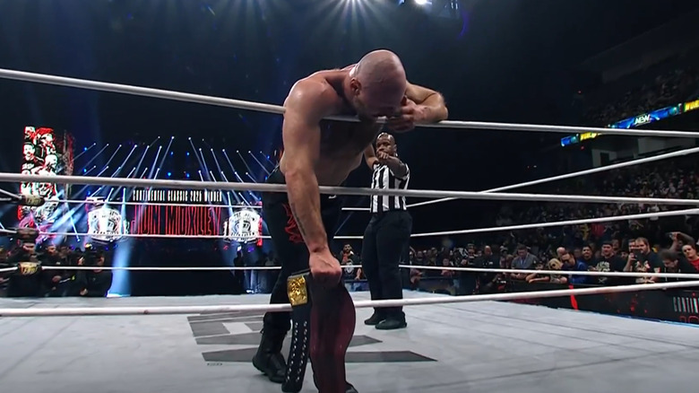 Jon Moxley celebrates with the Continental Championship