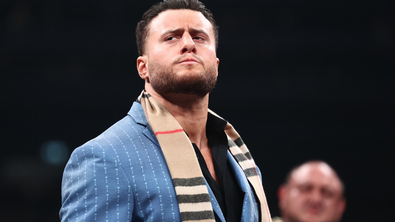MJF in a blue jacket on the latest AEW Dynamite