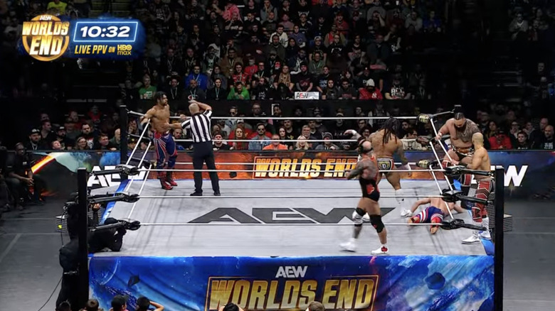 Several competitors in the ring