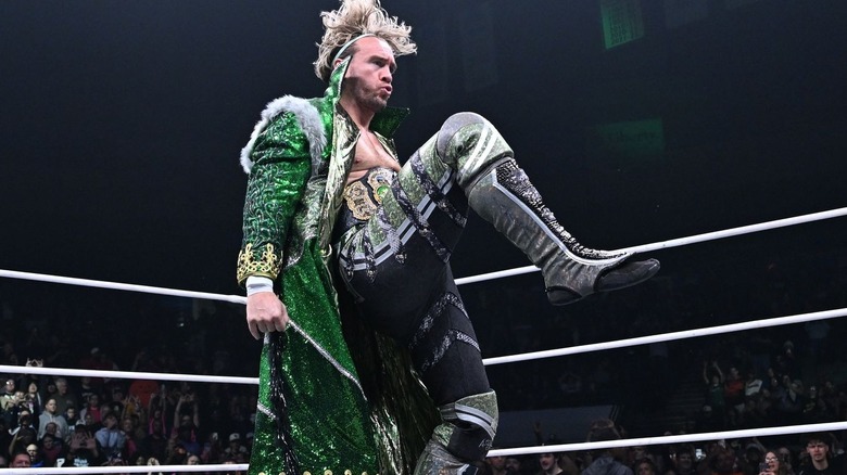 Will Ospreay poses in the ring on 