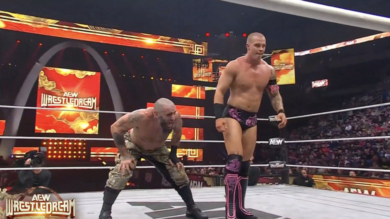 Mark and Fletcher in the ring with one another