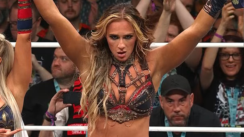 Megan Bayne celebrating
