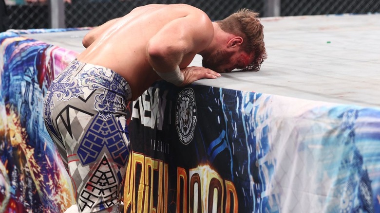 Will Ospreay kissing the mat at AEW x NJPW Forbidden Door
