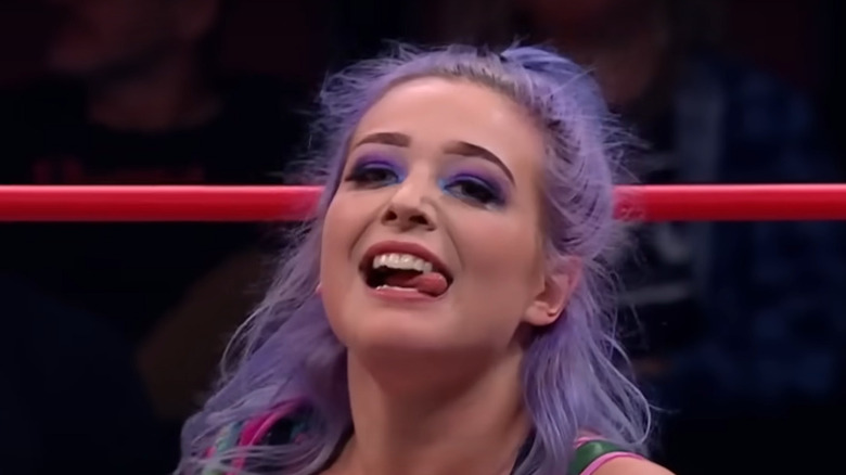 Billie Starkz biting her tongue out