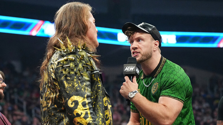 Will Ospreay talking to Chris Jericho 