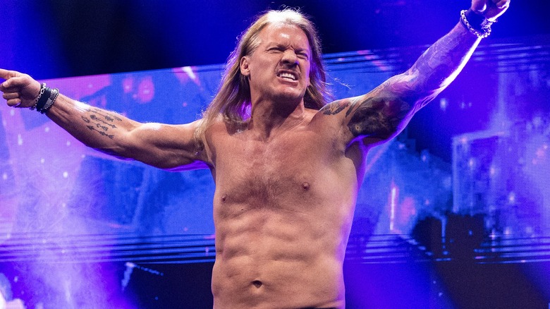 Chris Jericho making his way to the ring ahead of a match against Tommaso Ciampa on 