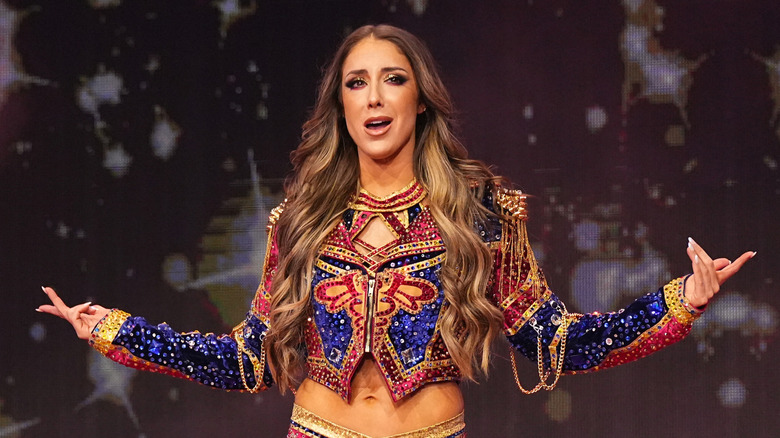 Britt Baker pointing outwards