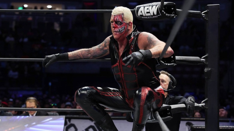 Dustin Rhodes sits in corner