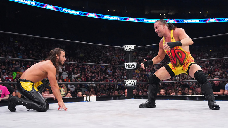 Jack Perry & Rob Van Dam staring at each other