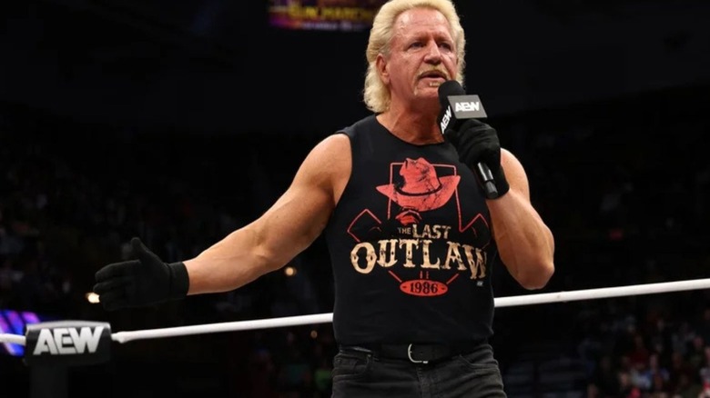Jeff Jarrett cut a promo in the ring during an episode of 