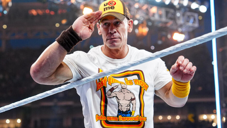 John Cena saluting the crowd