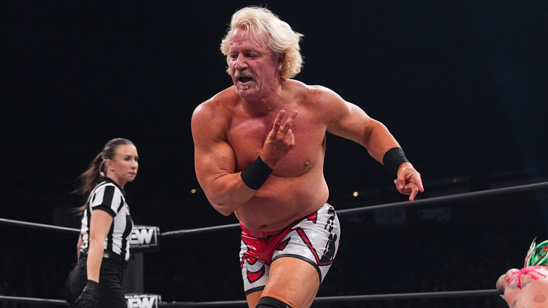 Jeff Jarrett strutting in AEW