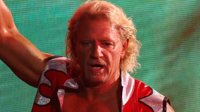 Jeff Jarrett looking very concerned during his entrance