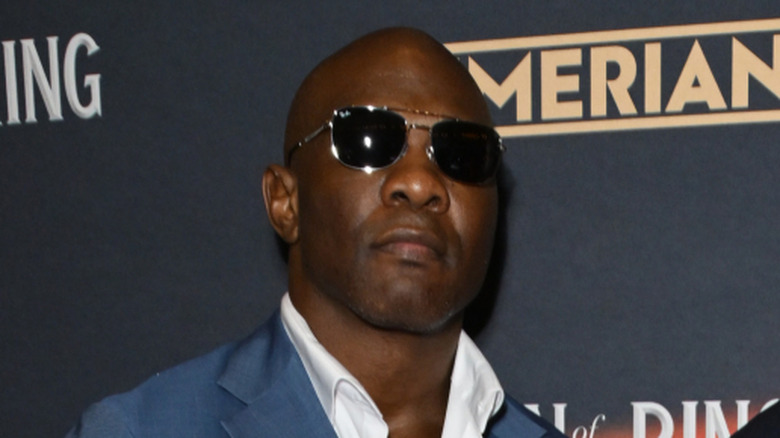 Shelton Benjamin at the premier of 
