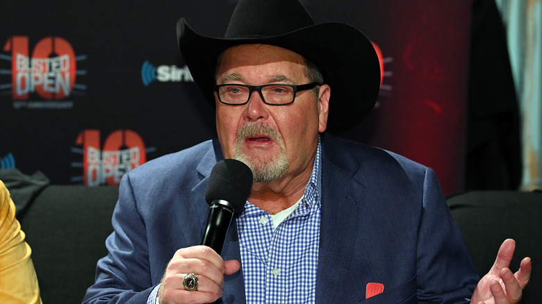 Jim Ross speaking during Sirius XM's 