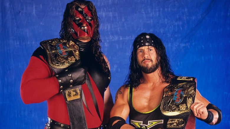Kane and X-Pac during their combined reign as the WWE World Tag Team Champions.