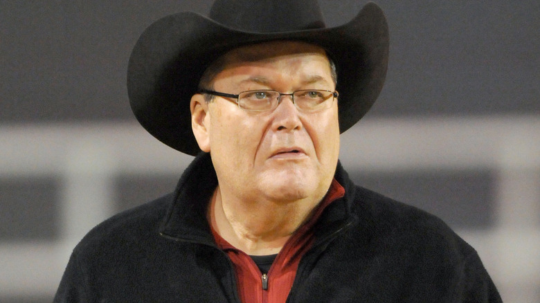 Jim Ross wearing a cowboy hat