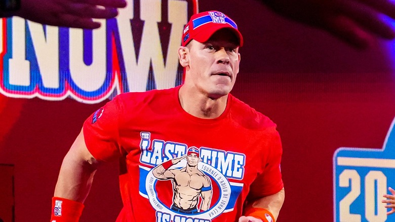 John Cena making his way to the ring during a show, 2025.