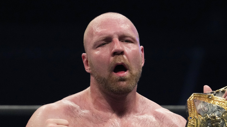 Jon Moxley celebrating while confused in Japan