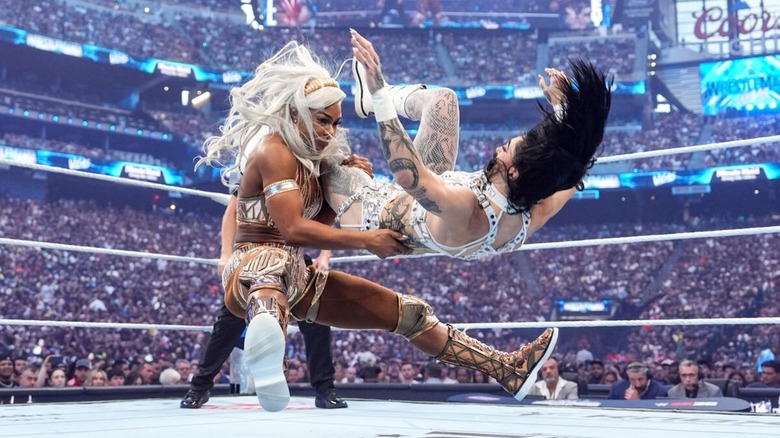 Jade Cargill and Rhea Ripley at WrestleMania 42