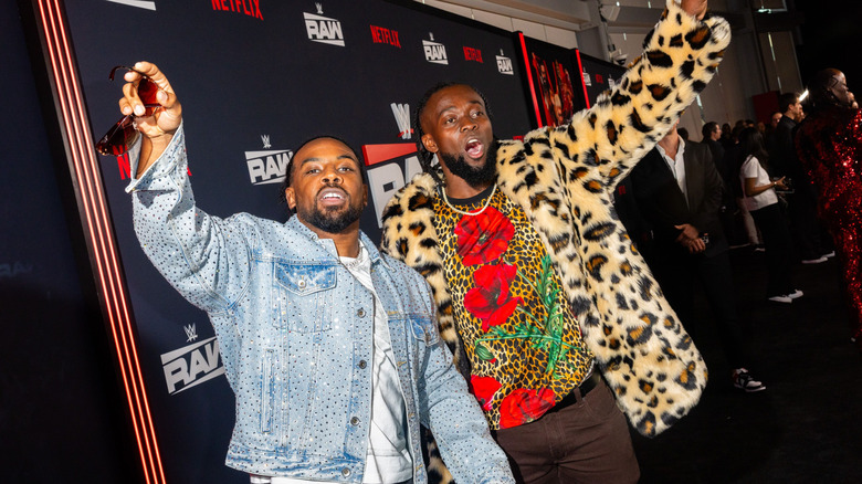 Xavier Woods and Kofi Kingston attend Netflix's Debut of WWE Monday Night Raw at Intuit Dome on January 06, 2025 in Inglewood, California