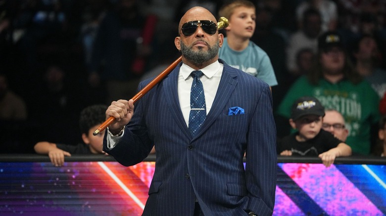 MVP posing with his cane during a segment on 