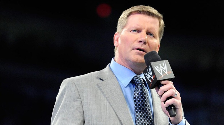 John Laurinaitis during a promo segment with CM Punk on "SmackDown."