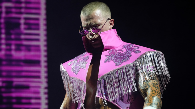 Kyle Fletcher during his entrance AEW Collision
