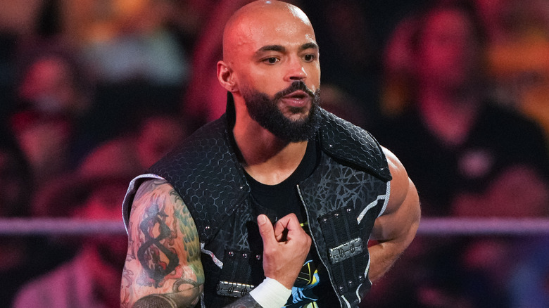 Ricochet wearing a vest