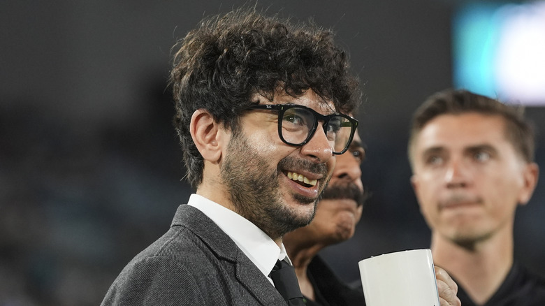 Tony Khan grinning at a Jaguars game