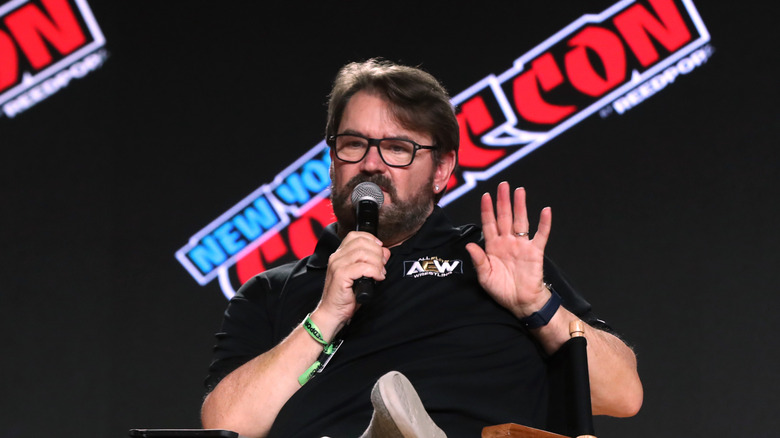 Tony Schiavone advising someone to talk to the hand