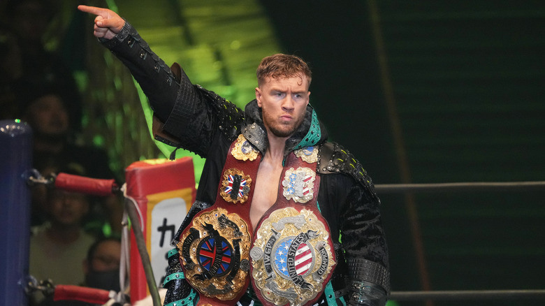 Will Ospreay enters the ring for NJPW