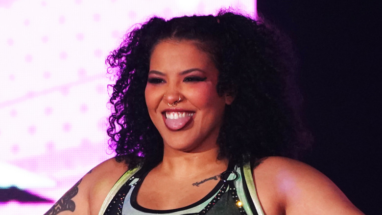 Willow Nightingale sticking her tongue out