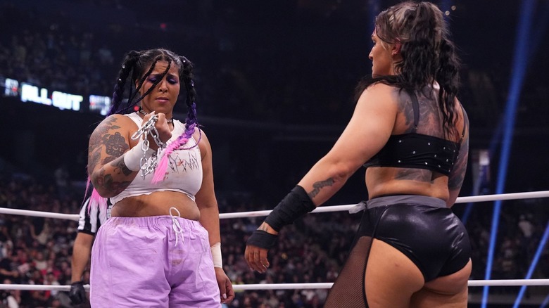 Willow Nightingale and Kris Statlander at AEW All Out 2024