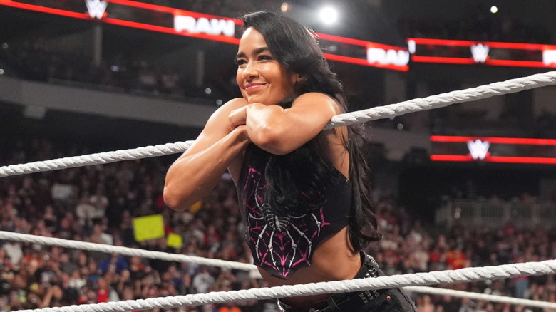AJ Lee smiling in the ring