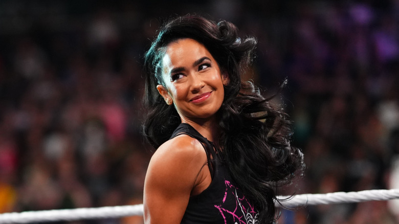AJ Lee enters the arena during Monday Night RAW