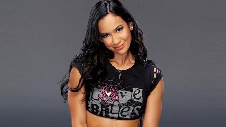 AJ Lee during a WWE promotional shoot.