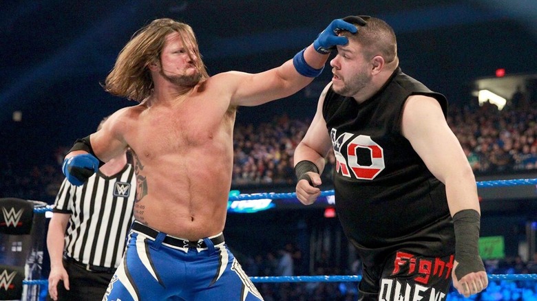 AJ Styles and Kevin Owens slug it out