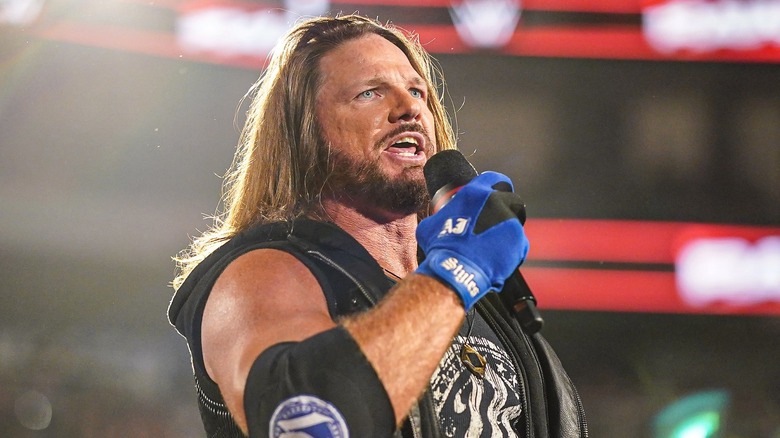 AJ Styles cuts a promo.