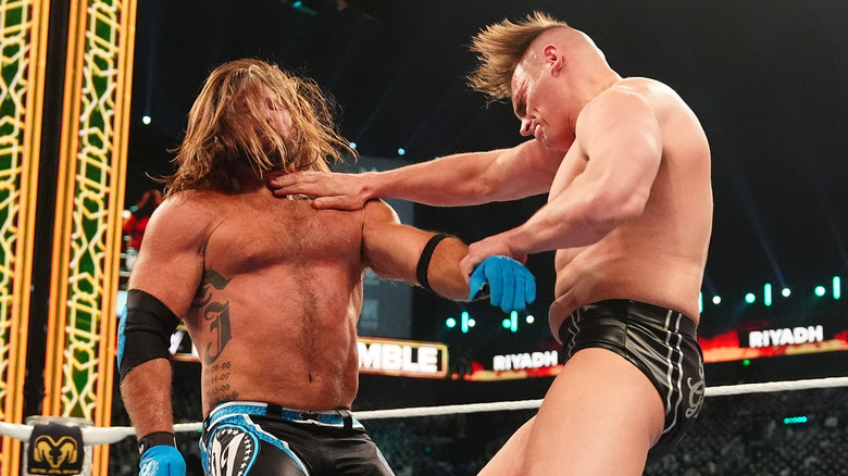 Gunther chopping AJ Styles at WWE Royal Rumble 2026