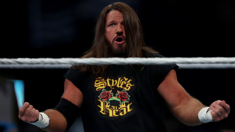 AJ Styles mocking Dominik Mysterio in WWE