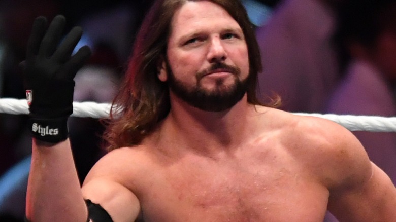 AJ Styles taunting the WWE Universe