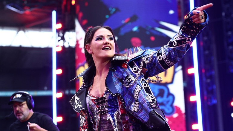 Alex Windsor makes her entrance during AEW All In 2026