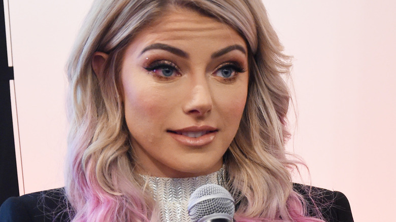 Alexa Bliss giving an interview