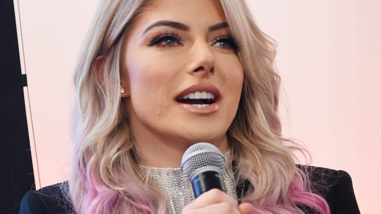 Alexa Bliss speaking at an event