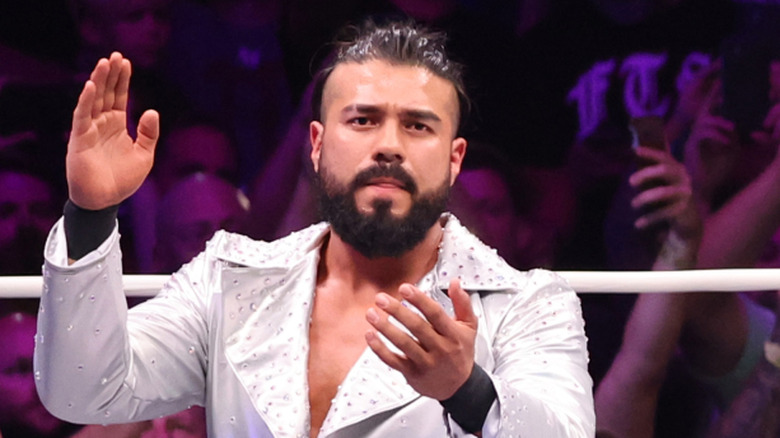 Andrade clapping at Ric Flair's last match