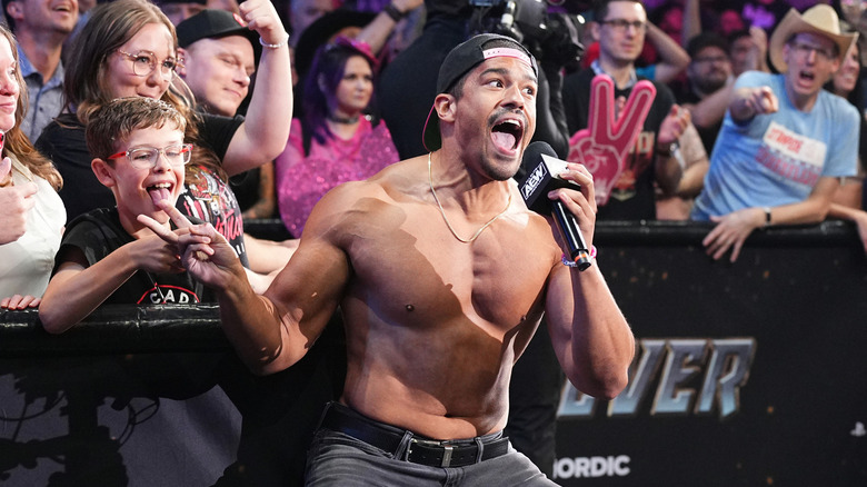 Anthony Bowens cutting a promo