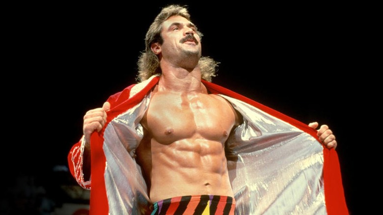 Rick Rude Poses During His WWE Entrance
